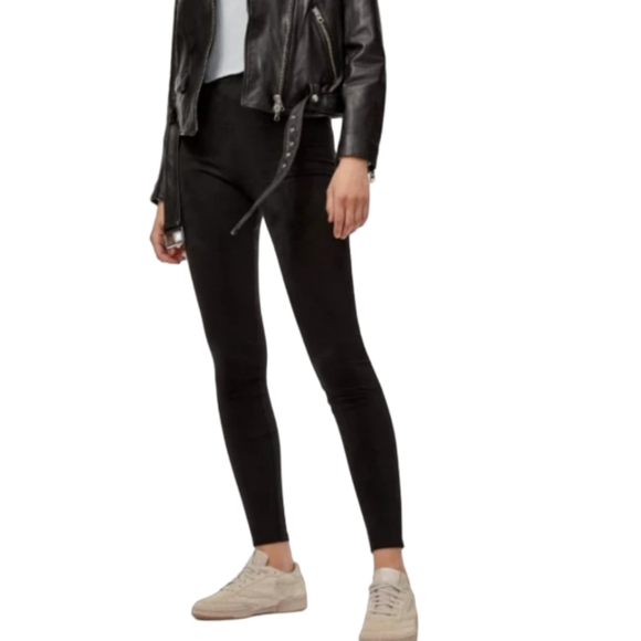 WILFRED FREE  | "Daria" Faux Suede Leggings in Black - Picture 1 of 14